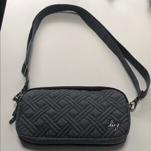 Lug Charcoal Quilted Crossbody Bag